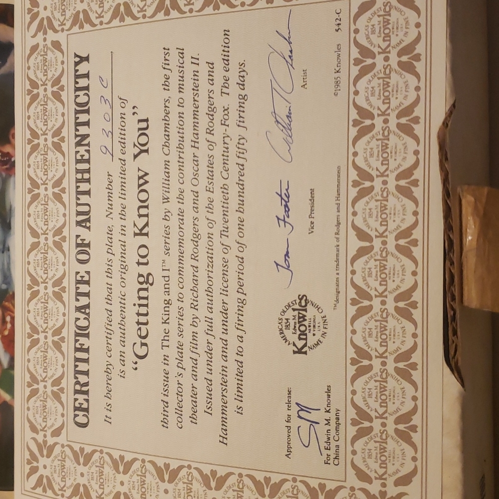 GETTING TO KNOW YOU  COLLECTOR PLATE - Picture 3 of 6